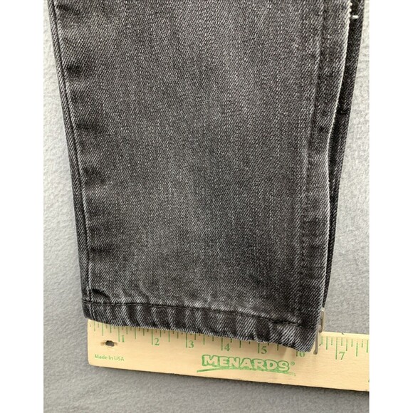 MNML Denim Jeans Men's Size 34 x 32 Black Factory Destroyed Ankle Zip Legs - Picture 8 of 15